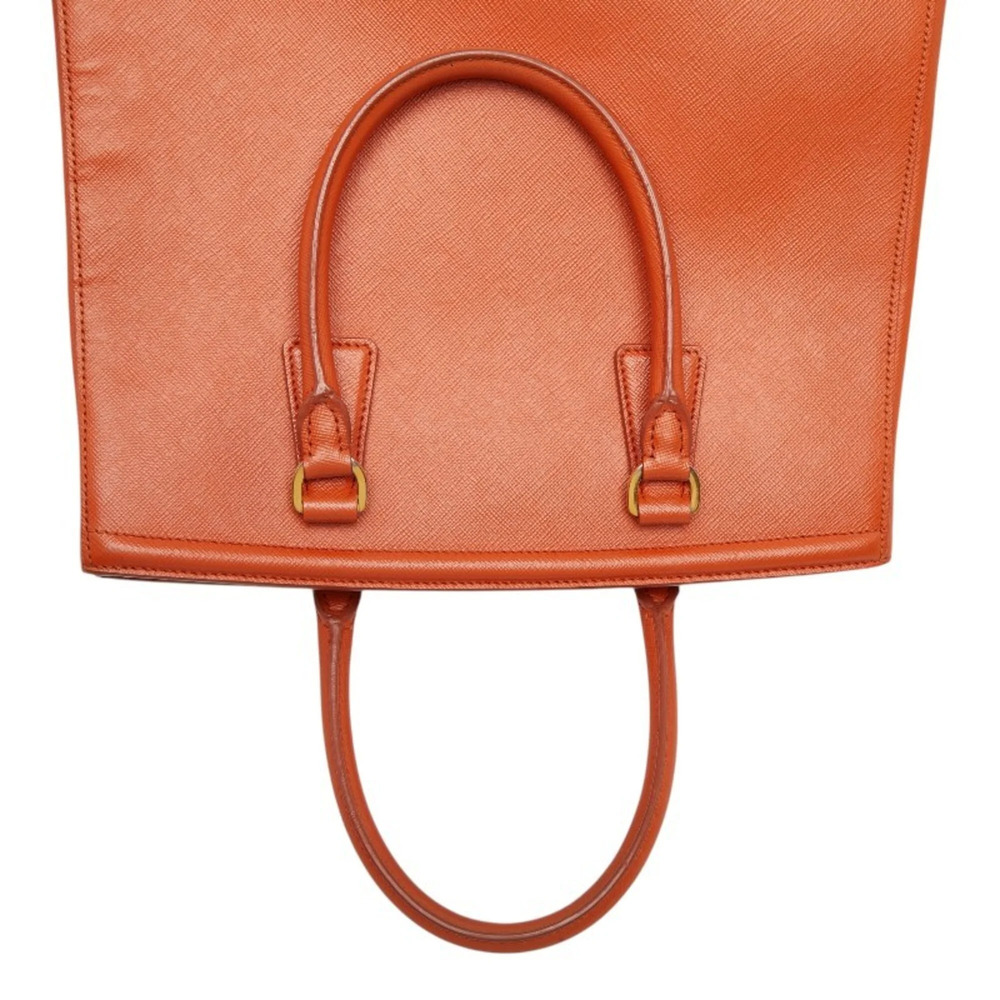 PRADA Orange Leather Saffiano Shoulder Bag - Picture 11 of 16